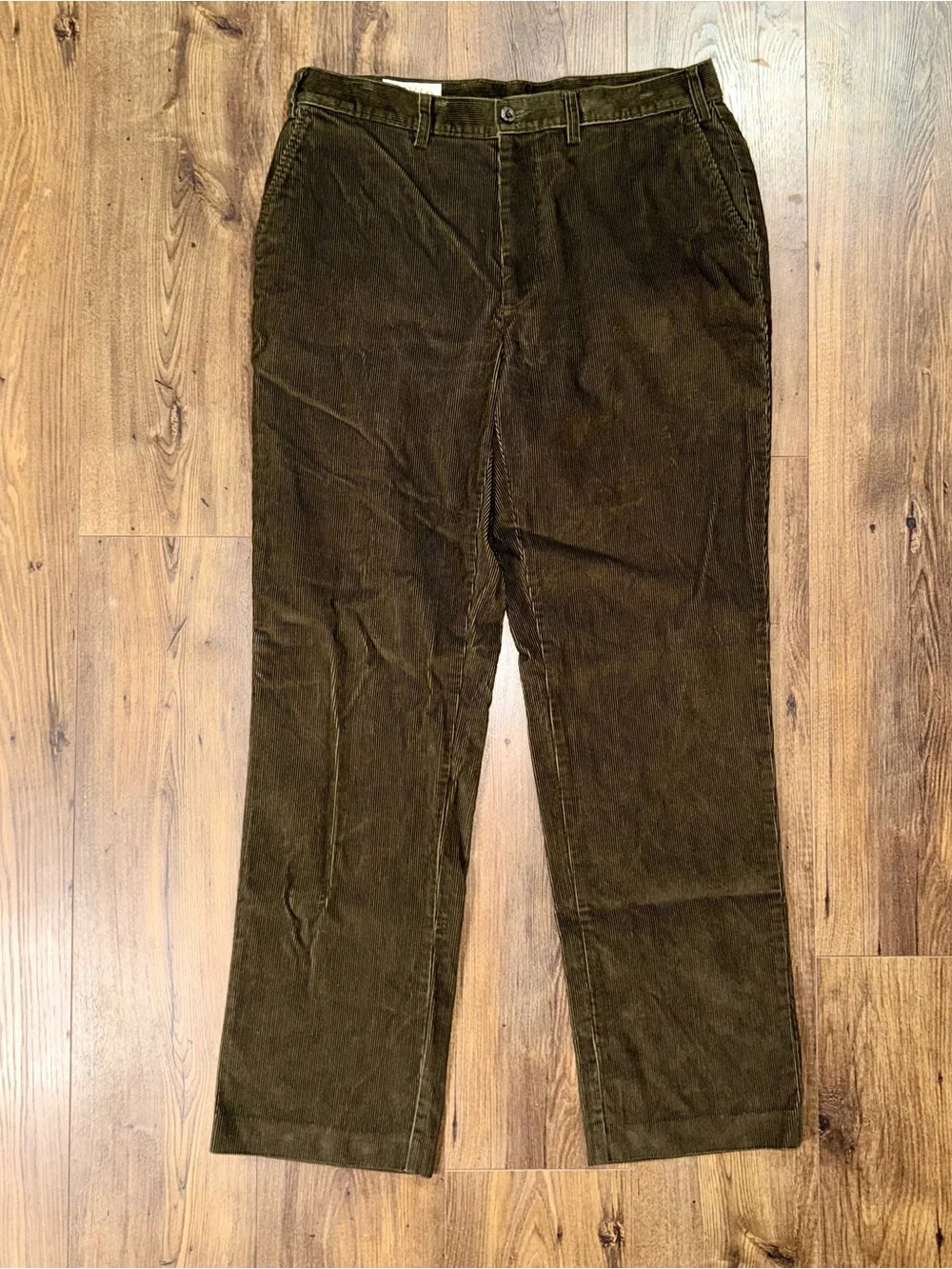 Orvis Men’s 36 Dark Olive Green Corduroy Pants Classic Straight Leg Cotton